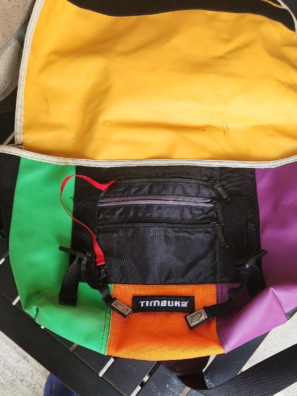 Timbuk2 Colorblock Messenger Bag - Green, Orange, Purple 16x19